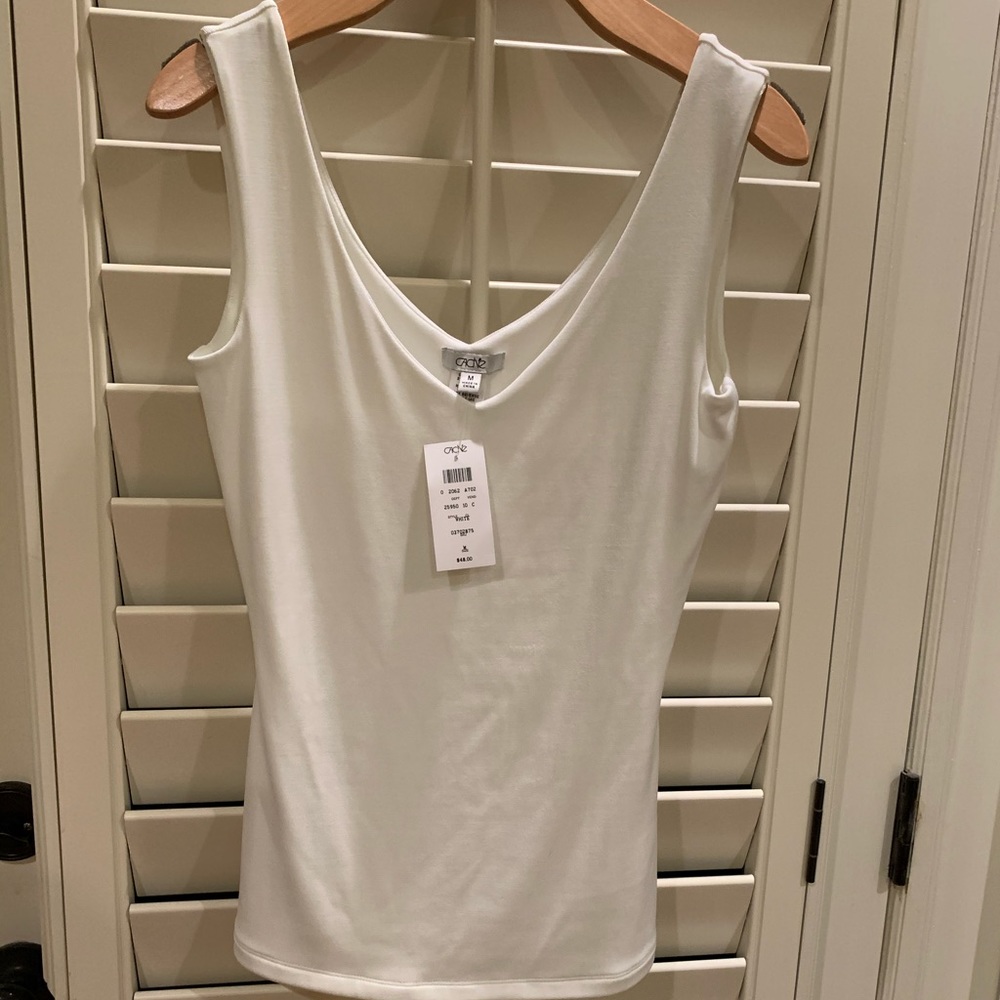 Cache white sleeveless top